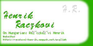 henrik raczkovi business card